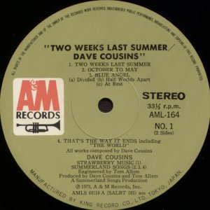 Two Weeks Last Summer Jap side 1 label